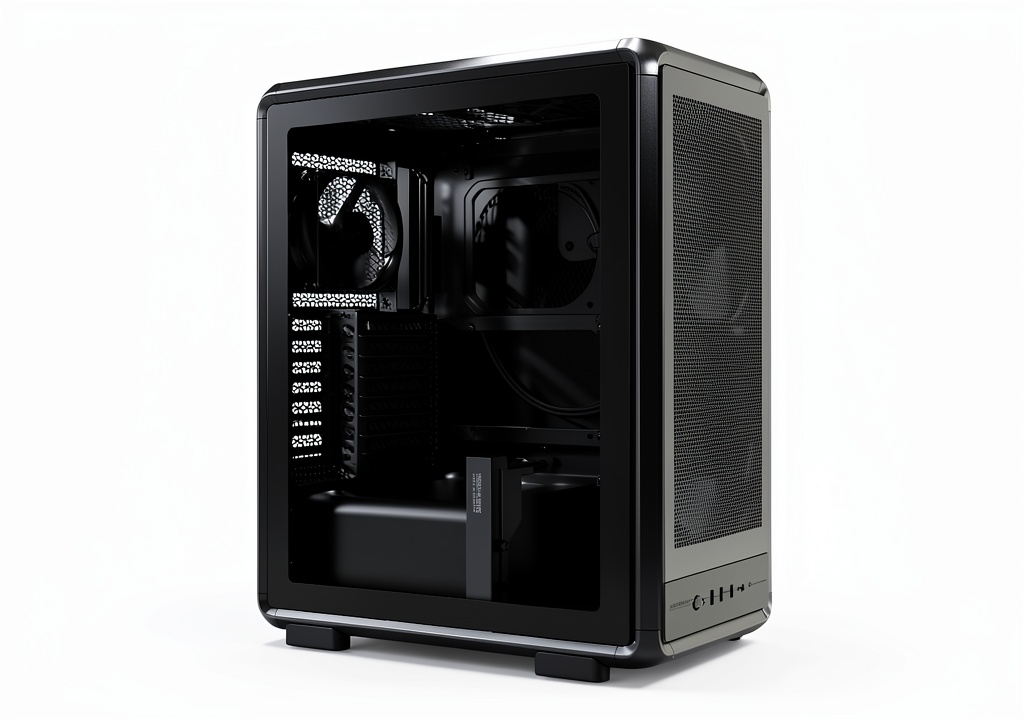 Cooler Master MasterFrame 500 Mesh Black case showing aluminum frame and dual fans