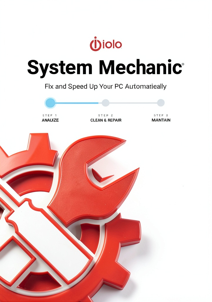 Installing System Mechanic PC Optimization Software Performance on a wooden desk
