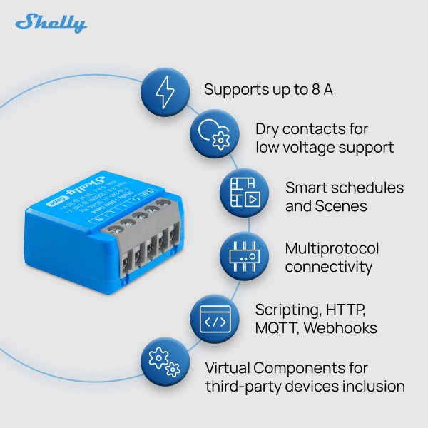 Shelly 1 Mini Gen4 Smart Switch with Wi-Fi, Zigbee & Matter-1