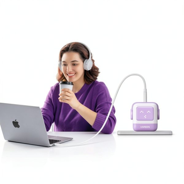 UGREEN Uno 65W USB-C Charger GaN Wall Adapter with Robot LED Display-1