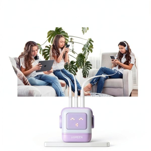 UGREEN Uno 65W USB-C Charger GaN Wall Adapter with Robot LED Display-2